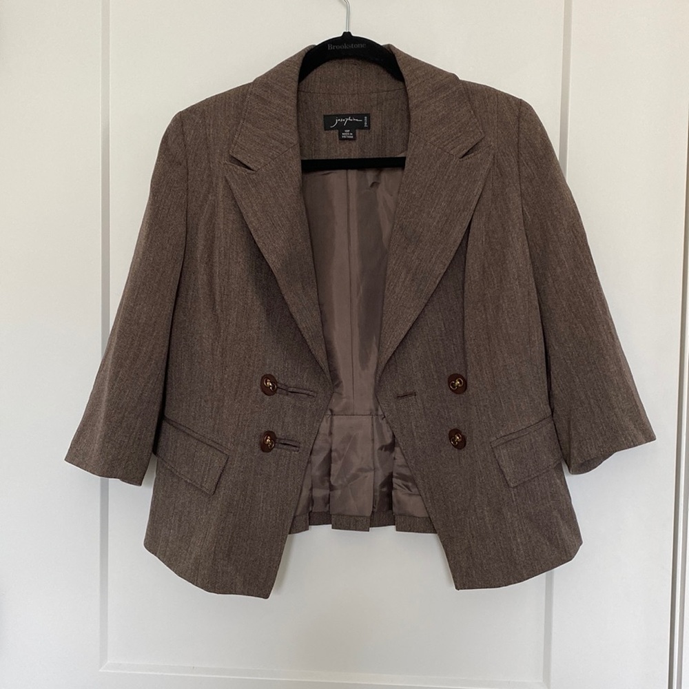 josephine Brown Button Blazer